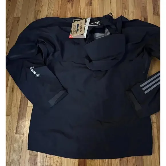 Adidas Terrex Jacket Mens Large Black TRK GTX PRO J Gore-Tex Pro Hooded HH8899